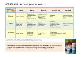 HETI &Eacute;TLAP (2. h&eacute;t) 2017. janu&aacute;r 9 - Szent Imre &Aacute;ltal&aacute;nos Iskola &eacute;s