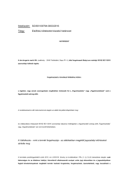 Elsőfokú kötelezést kiszabó határozat