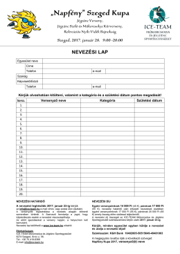 nevezési lap - ICE