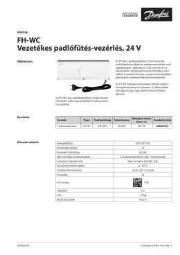 FH-WC Vezet&eacute;kes padl&oacute;fűt&eacute;s-vez&eacute;rl&eacute;s, 24 V