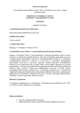 tanársegéd - Szent István Egyetem