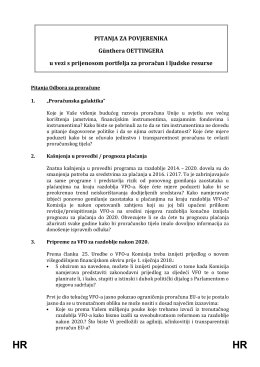 PITANJA ZA POVJERENIKA Günthera OETTINGERA u vezi s