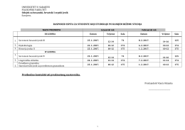 Prethodno kontaktirati predmetnog nastavnika.