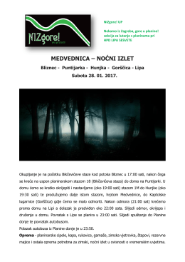Medvednica - noćni izlet