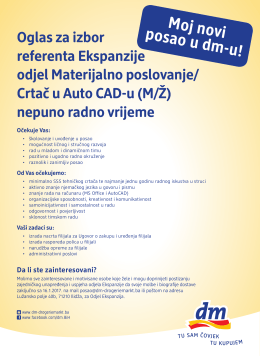 Moj novi posao u dm-u! - dm drogerie markt Bosna i Hercegovina