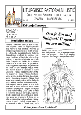 liturgijsko pastoralni listić - Župa Sv. Šimuna i Jude Tadeja