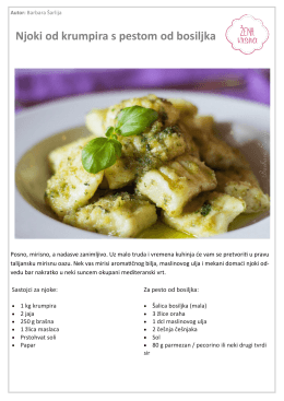 Njoki od krumpira s pestom od bosiljka