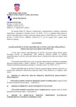 Javni poziv za prijam polaznika na stručno