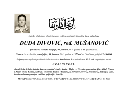 DUDA DIVOVIĆ, rođ. MU&Scaron;ANOVIĆ
