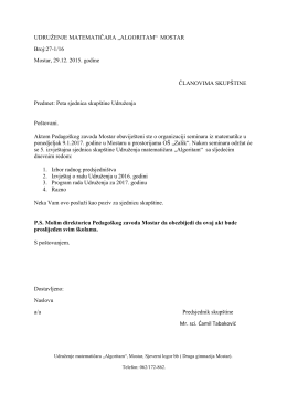 UDRUŽENJE MATEMATIČARA „ALGORITAM“ MOSTAR