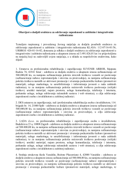 Obavijest o dodjeli sredstava za održavanje zaposlenosti u za&scaron;titnim