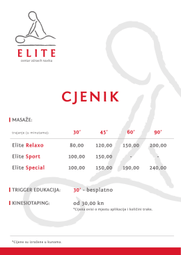 Cjenik - elite relaxo