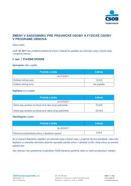zmeny v sadzobníku pre právnické osoby a fyzické osoby v
