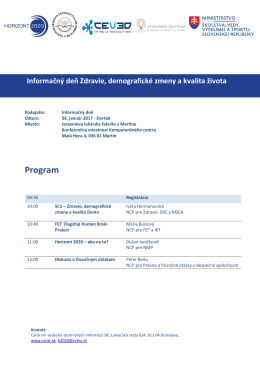 Program - Jesseniova lekárska fakulta UK