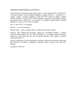 Oznámenie o začatí konania na výrub drevín