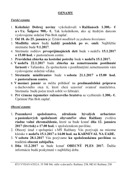 1. Koledníci Dobrej noviny vykoledovali v Ražňanoch 1.300,