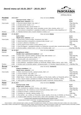 Týždenné menu