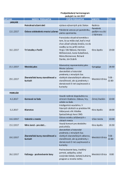 Harmonogram podujat&iacute; 2017