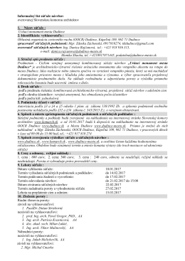 Informacny list o súťaži