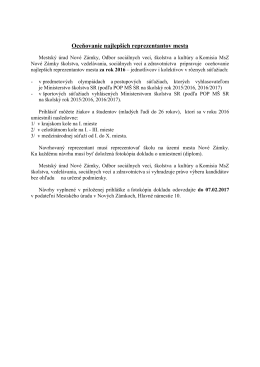Oceňovanie najlepších reprezentantov mesta
