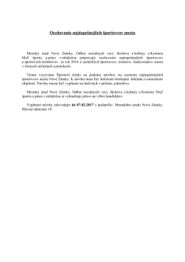 Oceňovanie naj&uacute;spe&scaron;nej&scaron;&iacute;ch &scaron;portovcov mesta