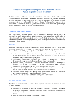 Výzva na predkladanie projektov