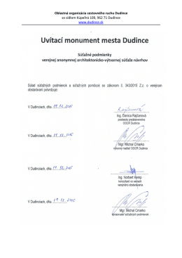 S&uacute;ťažn&eacute; podmienky OOCR Dudince