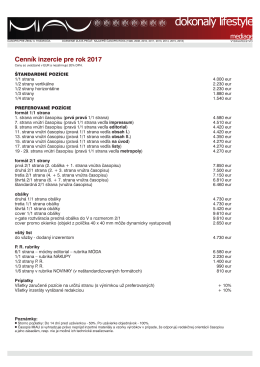 Cenn&iacute;k inzercie
