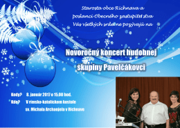 Pozv&aacute;nka na novoročn&yacute; koncert 08.01.2017