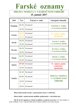 Farsk&eacute; oznamy