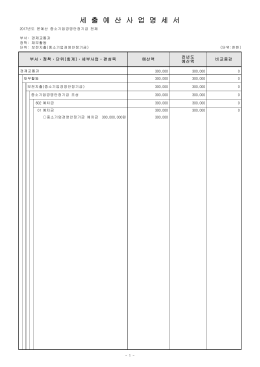세 출 예 산 사 업 명 세 서