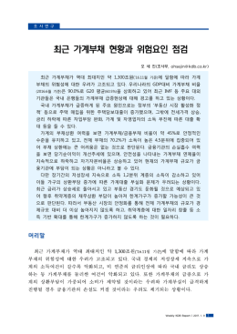 최근 가계부채 현황과 위험요인 점검