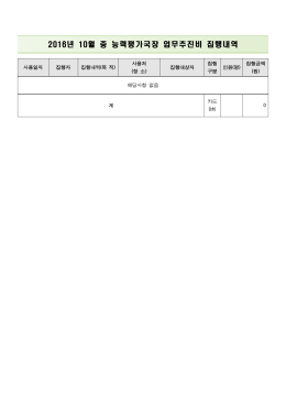 2016년 10월 중 능력평가국장 업무추진비 집행내역