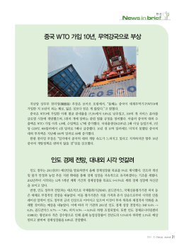 중국WTO 가입10년, 무역강국으로부상 인도경제전망, 대내외시각엇갈려