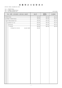 세 출 예 산 사 업 명 세 서