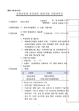 정책실명제 중점관리 대상사업 사업내역서