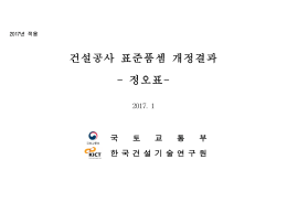 건설공사 표준품셈 개정결과 - 정오표-
