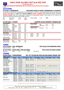 Haftalik Faaliyet Raporu