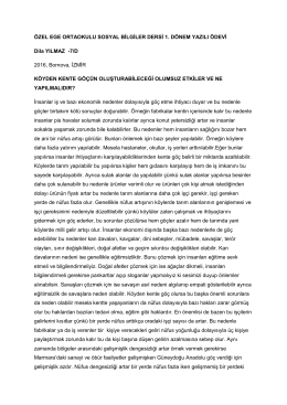 7/D 2016, Bornova, İZMİR K&Ouml;YDEN KENTE G&Ouml;