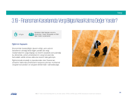 Finansman Kararlarında Vergi Bilgisi Nasıl Katma Değer