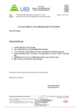 genel duyurular muhtelif konular hk.