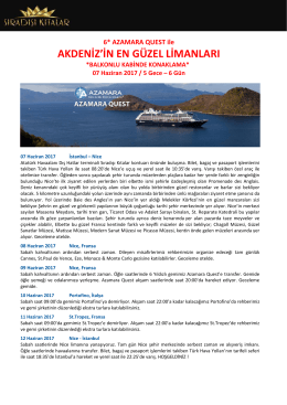 6* AZAMARA QUEST ile AKDENİZ`İN EN