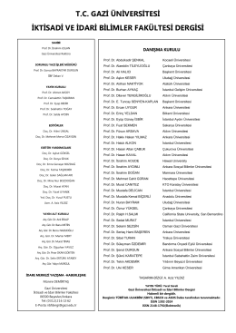 PDF İndir - İktisadi ve İdari Bilimler Fak&uuml;ltesi Dergisi