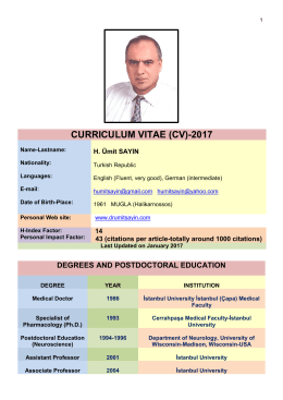 CURRICULUM VITAE (CV)-2017