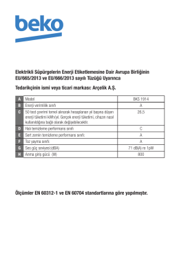 Elektrikli Süpürgelerin Enerji Etiketlemesine Dair Avrupa