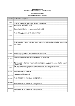 Çalışma Planı Kaynak - Ankara Üniversitesi Açık Ders Malzemeleri