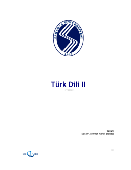 Türk Dili II - e-kampüs sakarya