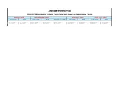 2016-2017 Eğitim Öğretim yılı Bahar yarıyılı diploma programlarına