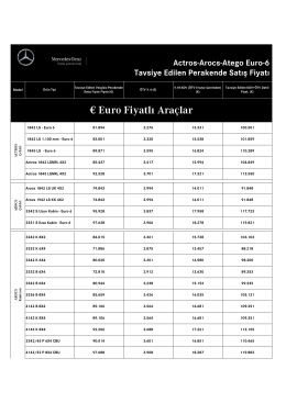 Euro 6 Fiyat Listesi - Mercedes-Benz