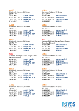 e-YDS Elektronik Yabancı Dil Sınavı 2017/1 **** 21.01.2017 SINAV